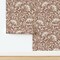 Mocha Floral Distressed Faded Worn Leaves Flowers Wildflowers Primitive Prairie Neutral Custom Removable Wallpaper by Spoonflower Peel & Stick Wallpaper 2FT Wide